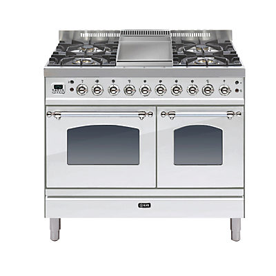 ILVE PDN100FE3 Milano Freestanding Dual Fuel Range Cooker Stainless Steel/Chrome